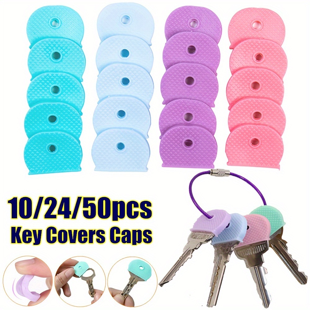 

Capuchons de Clés en Silicone Colorés, 10/24/50pcs - Identification Facile & Protection pour Clés, Porte-clés Mignon