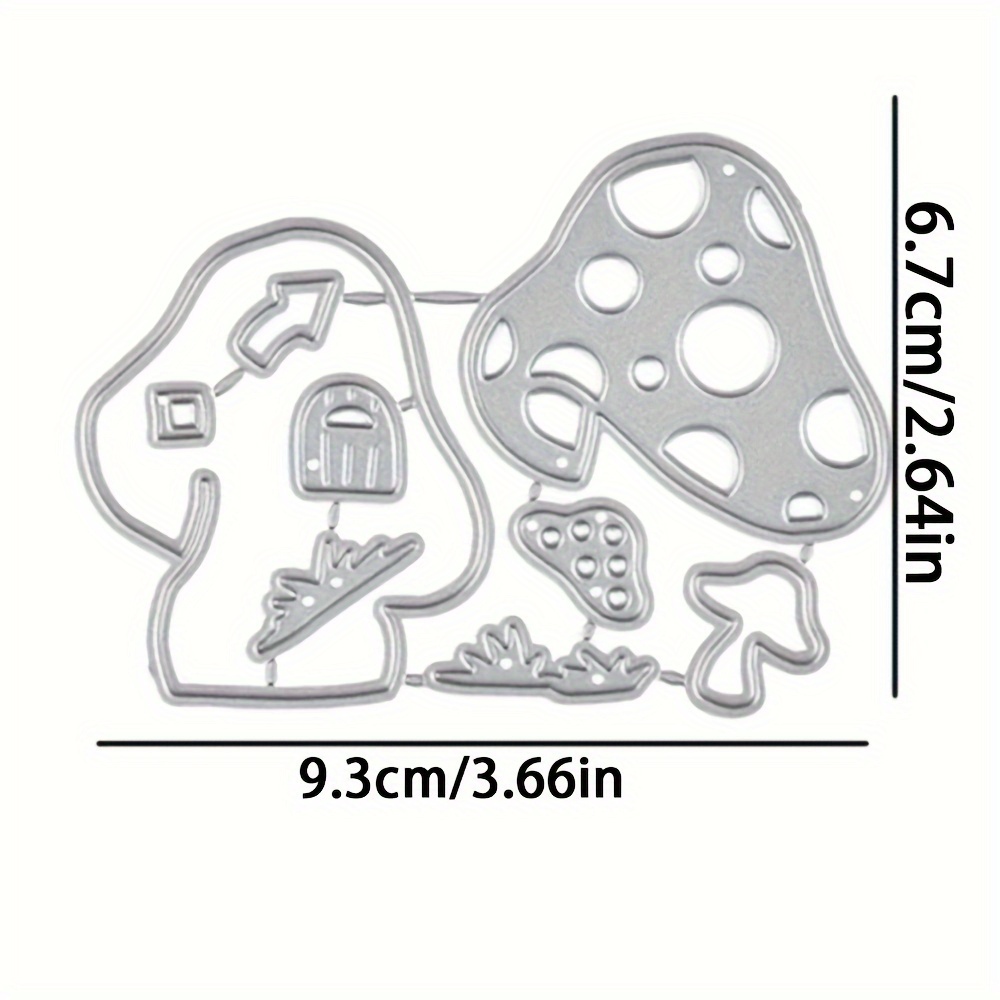 Image of 1pc Lovely Mushroom House Metal Frame Cutting Die For Paper Card Scrapbooking Greeting Card Album Crafts Decorative Metal Cutting Die.