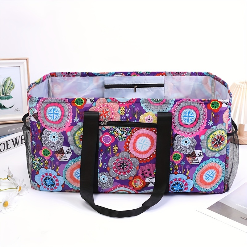 Image of 40l New Purple Base Large-pattern And High-capacity Home Storage Bag For Going Shopping, Traveling, Dining And Shopping, Back To School Gifts