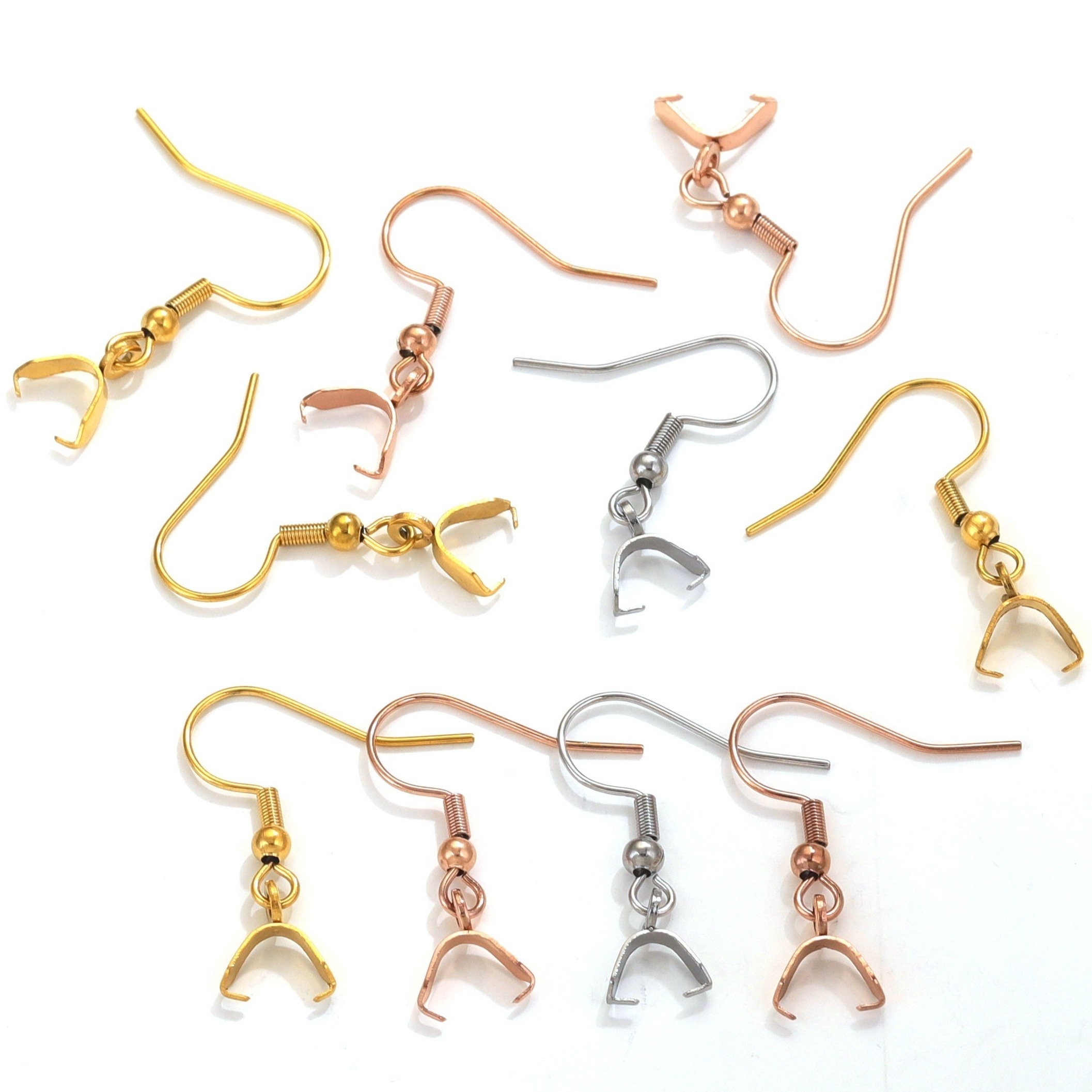 

1pc Of 10 Stainless Steel Earrings Diy Earrings Materials Ear Hooks, Melon Seed Ornaments Accessories