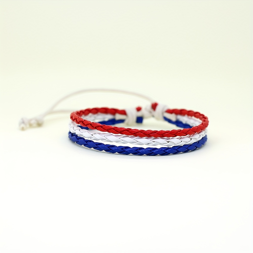 Image of 1pc Of Pu Woven Bracelet - Woven Design, Suitable For Men And Women As A Couple Bracelet, Suitable For Casual Clothing, Holidays And Activities, Holiday Additions | Durable Bracelet, Cute Bracelet