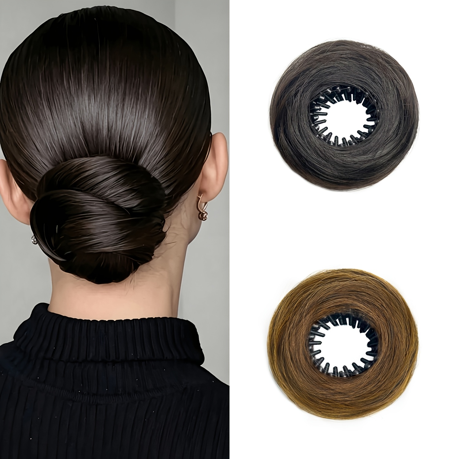 2pcs messy bun hairpieces synthetic bun hair extensions with hair ties suitable for womens daily use