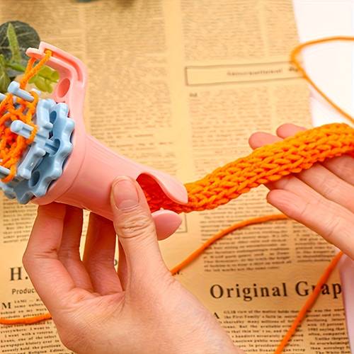 of knitting machine including a spool knitting kit a knitting spool machine double headed knitting needles hand knitting needles and tools color random a manual spool knitting machine