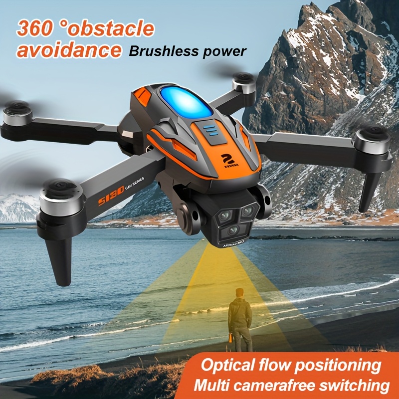 S130 Brushless Motor Drone with Triple HD FPV Cameras, Foldable Quadcopter with GPS/Optical Flow Positioning, 360° Obstacle Avoidance, Brushless Motor, One-Key Takeoff/Landing, Follow Me/Trajectory Flight, Long Flight Time - FPV Racing & Aerial Photography Drone for Adults, Beginners, Professionals - Portable RC Quadcopter with Smartphone Control, High Quality Drone, Beginner Friendly Drone, Sleek Drone Design, Modern Tech Gadget, Durable Drone Build