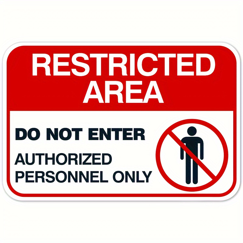 

Restricted Area Sign: Authorized Personnel Only, Iron Construction, Easy Installation, 4 Pin Holes For Direct Hanging