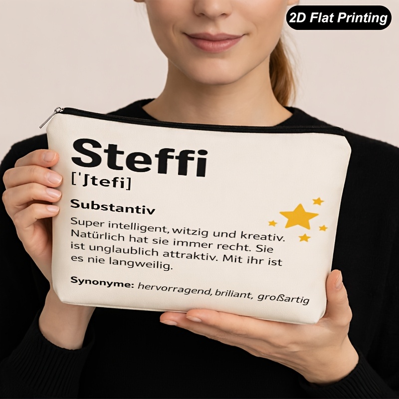 E-shop Definition Zitat Kosmetiktasche für Damen, Geschenktaschen für Damen, doppelseitig bedruckte Kosmetiktasche mit Reißverschluss,