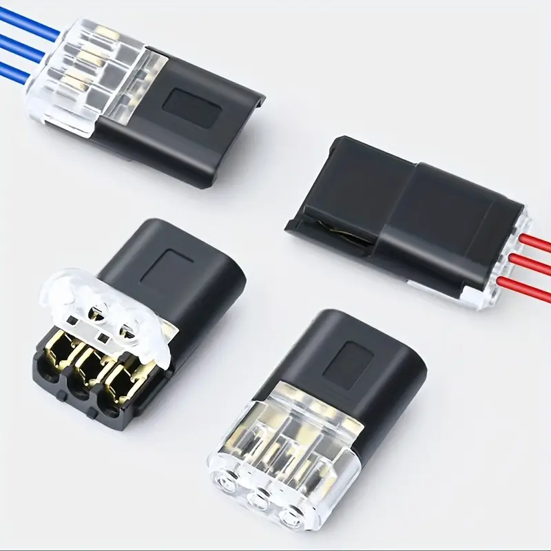 conectores de cable de empalme rápido de 10/ piezas, conectores de cable de 3 vías, conexión rápida, requiere de cable, terminales de cable universales de para soluciones de cableado eficientes detalles 1