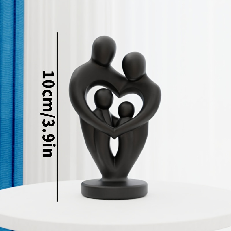 E-shop Familie von Vier Skulptur - Minimalistisches modernes Ornament, Kunststoffmaterial und skulpturales Handwerk, geeignet für Bücherregal,