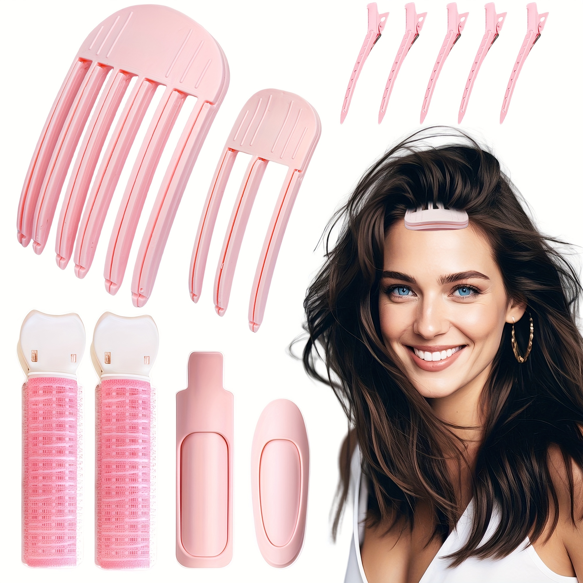NaTuGi 11pcs Curly Hair Clip, Suitable for Fluffy Updo with Bangs and Increased Volume Women'S Curling Irons, Curl Styling Comb Tool