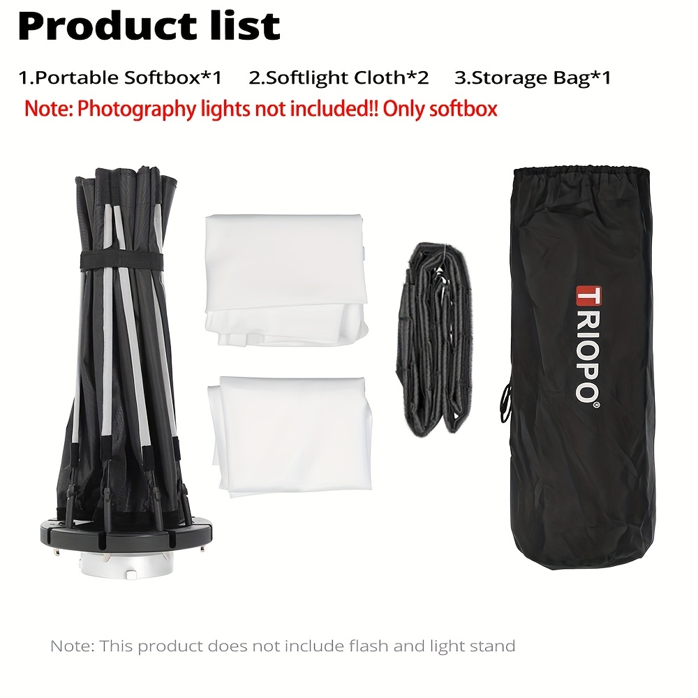 Triopo 120cm Bowens Mount Octagon Softbox With Honeycomb Grid & Quick Assembly - Strobe, Compatible For Professional Photo/video Shooting, Portable System