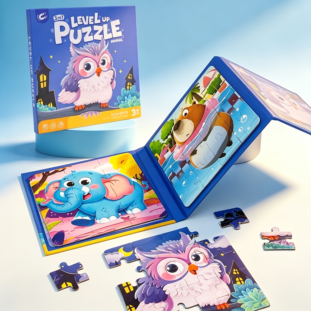 Image of Kids Portable Magnetic Puzzle Book, Animal Capybara Theme Thinking Game, Brain Development Toy, Quiet Trip, Surprise Holiday Gift For Boys And Girls Over