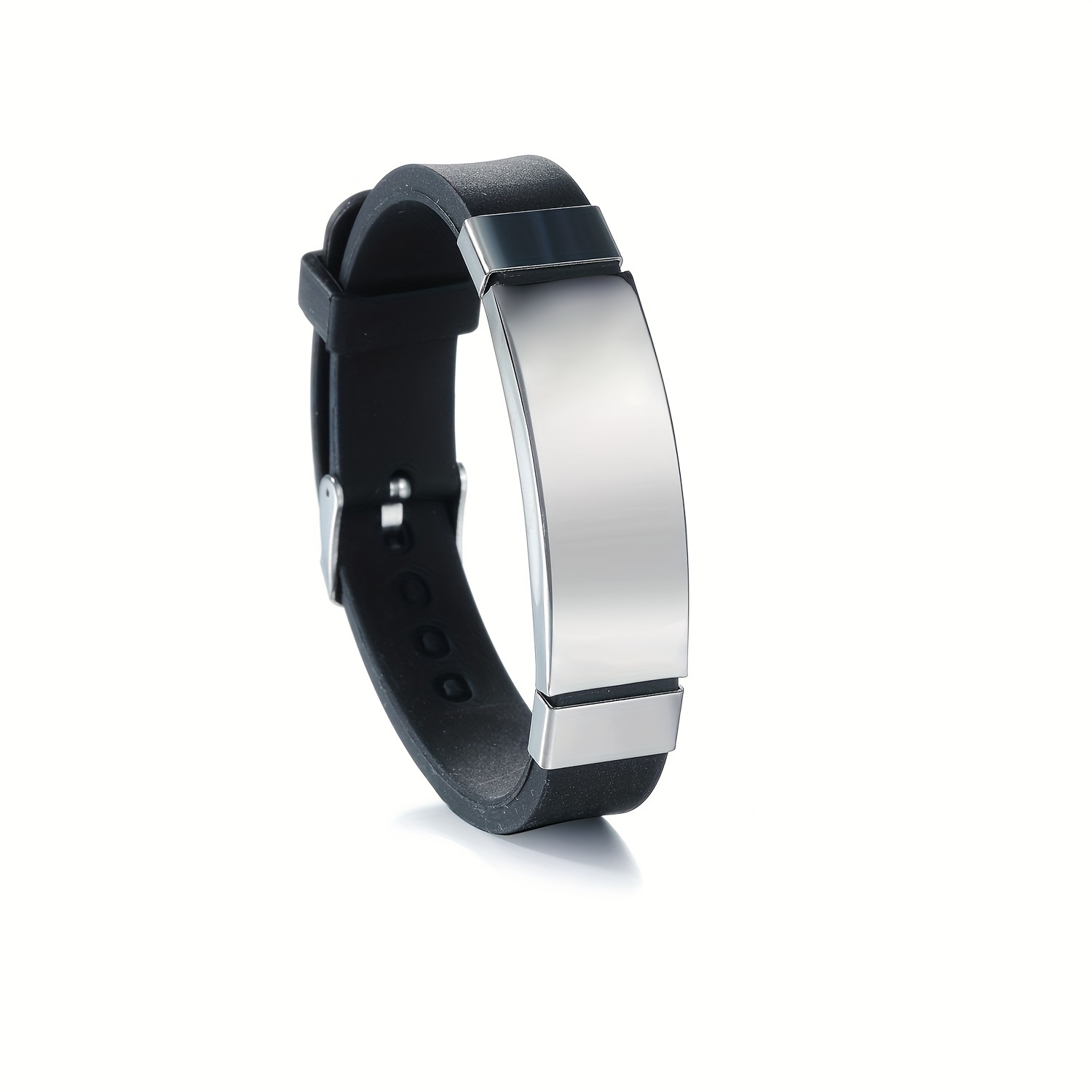 E-shop 201 201 Edelstahl Glattes Silikon Armband Retro 201 201 Edelstahl Silikonhülle für Herren Pulsera