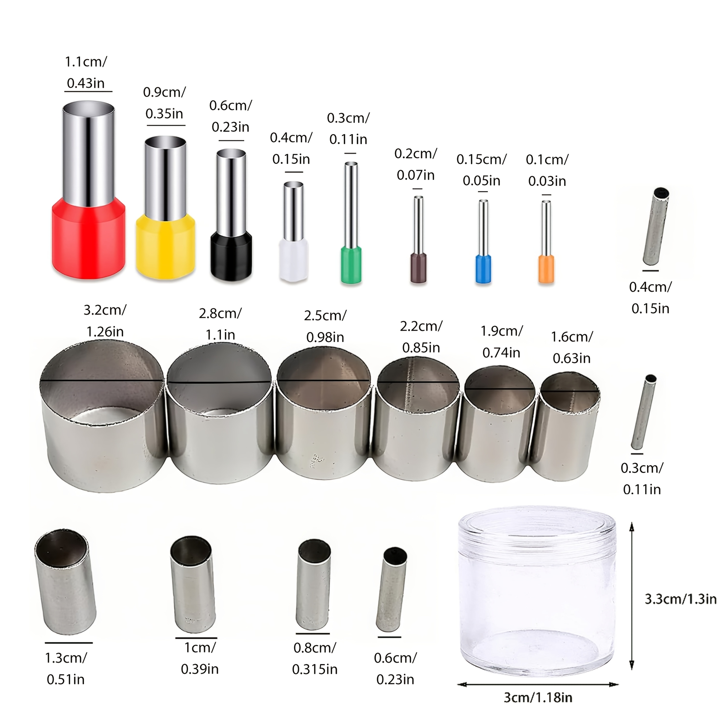 E-shop 20 Stück Kreisformige Töpferformen, Keramik Punkte Töpferei Ringformen, Edelstahl Skulptur Stanzwerkzeuge, Loch Hohl Stanzformen Set mit