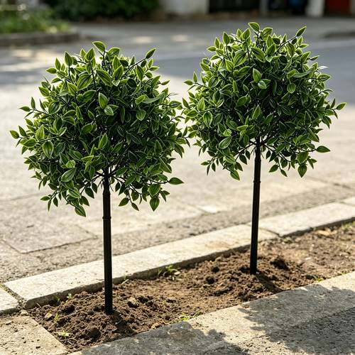 2pcs luxury large scale simulation green plant shrub combination uv resistant artificial greenery suitable for outdoor garden courtyard terrace decoration home landscape simulation round shrub plastic branches and leaves non fading