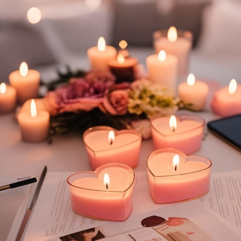 9 heart shaped scented candles burn 3 hours wedding supplies