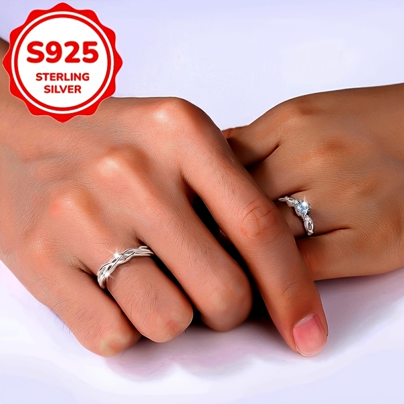 Women's Exquisite Micro-Pave Blue Synthetic Zirconite Adjustable Ring