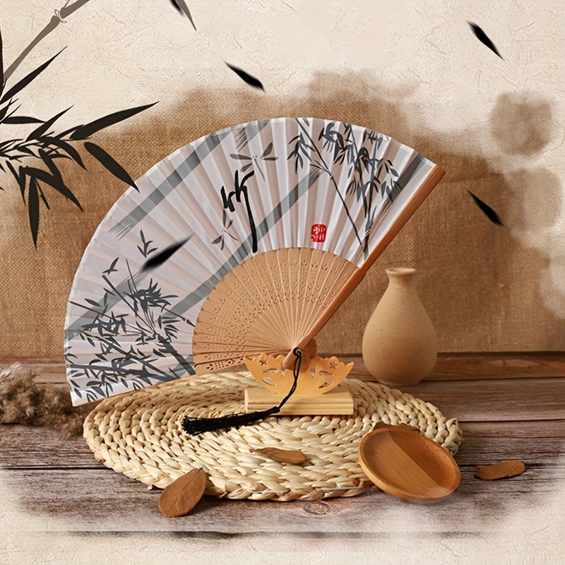 Folding Bamboo Wicker hot Hand painted Hand Fan Asian Floral