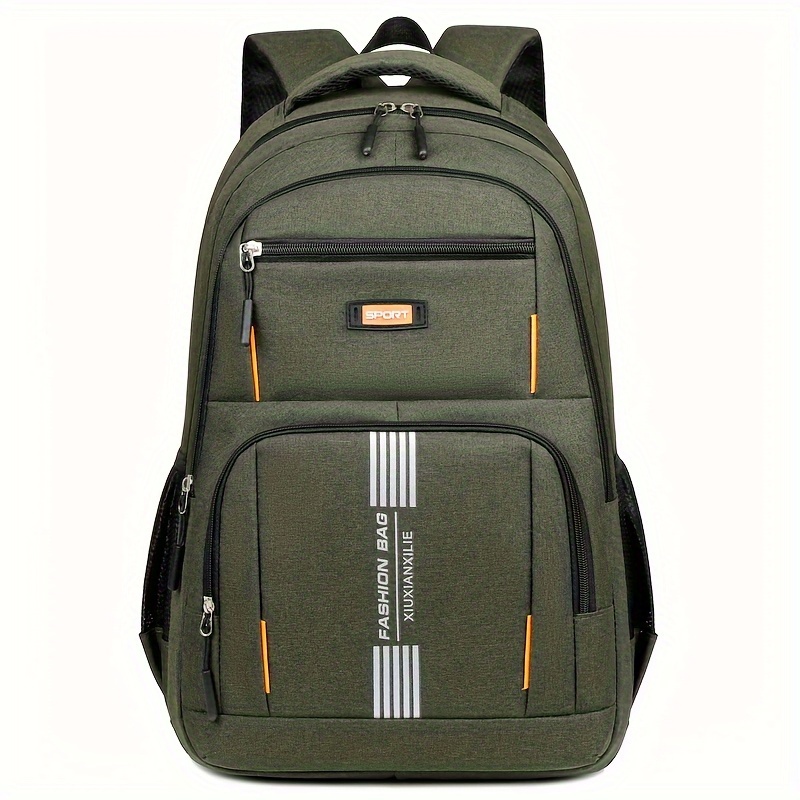 TEMU Men's Backpack - Large Capacity, Durable Nylon & Oxford Fabric, Ideal For Business Travel & Use