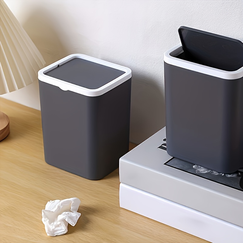 Mülleimer Desktop Mini Mülltonne Müll Korb Tisch Trash Kann Swing mit  Deckel