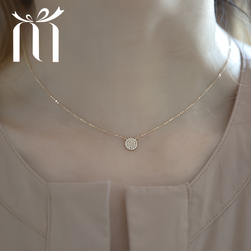 TEMU 1pc Elegant And Sexy Pendant Necklace, Sky Theme, April Birthstone With Diamonds Perfect For Daily Wear, Dating, Weddings, Graduation Season,