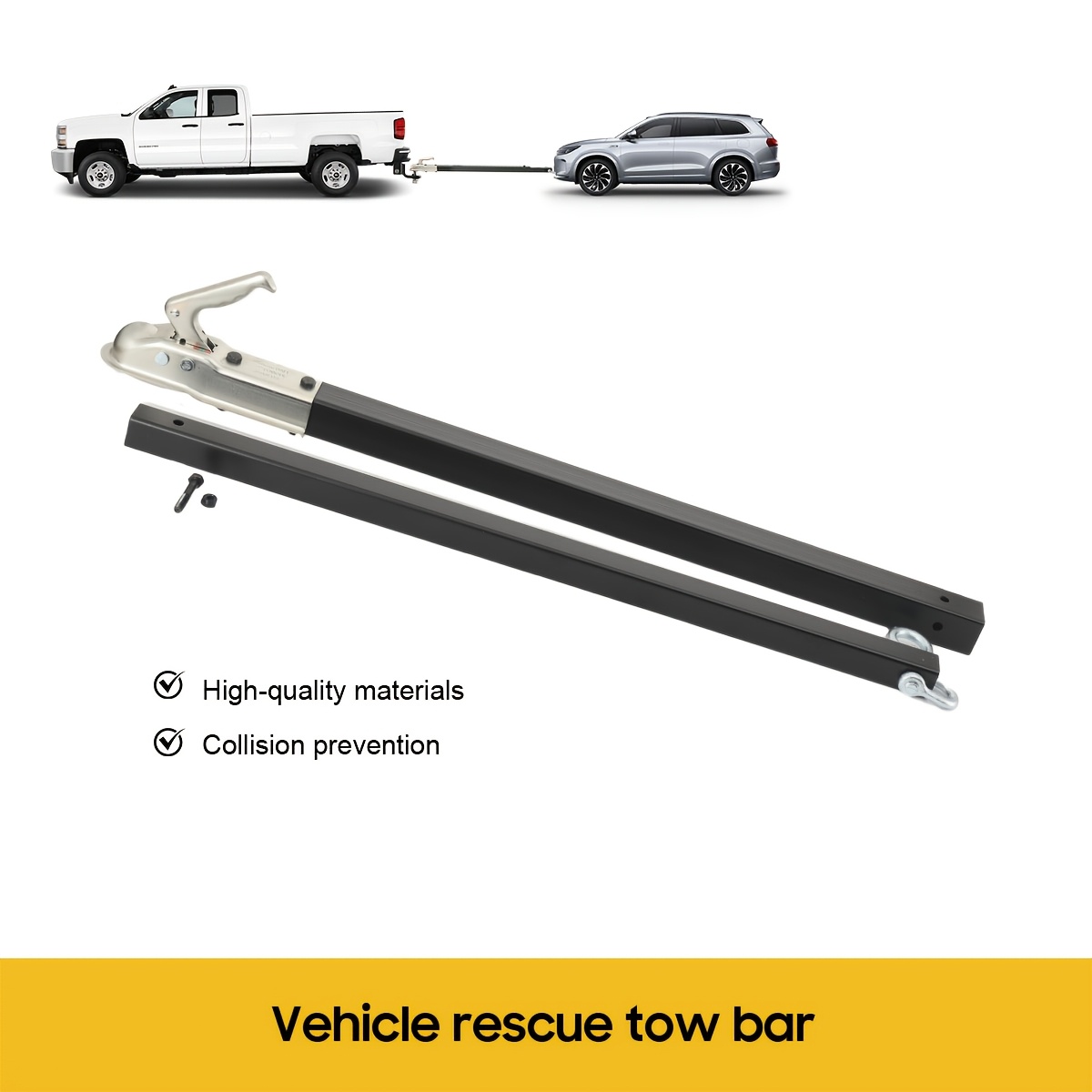 Image of Towing Rod For Trailer To 3.5t, Breakdown Assistance Towing System, For Cars Trucks Cars Limousines Light Vehicles