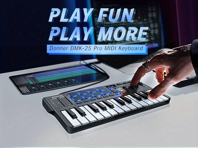 dmk25 pro midi keyboard 25 mini key portable usb c - Temu