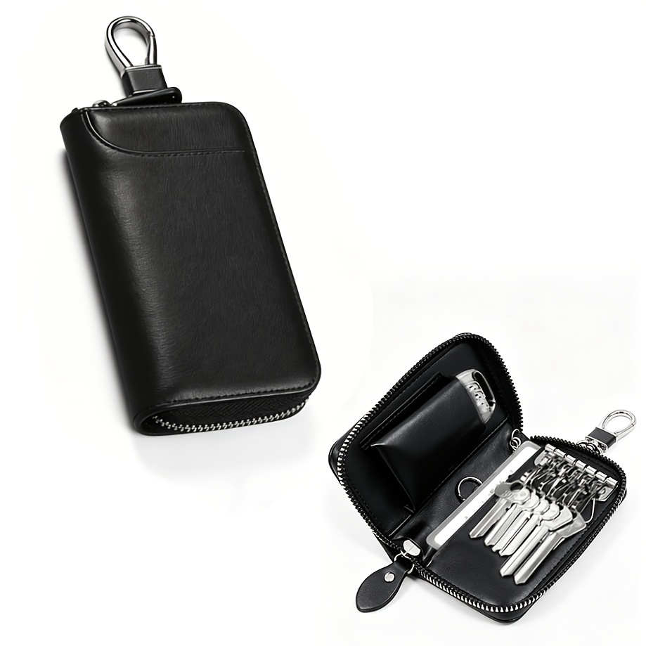 TEMU Porte-clés pour clé de voiture, sac à clés unisexe, organisateur multifonction, porte-portefeuille, petit étui à clés de voiture, pochette pour