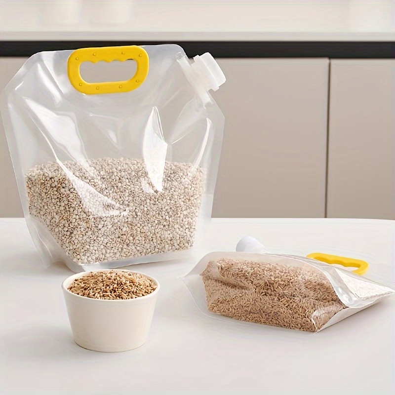 Juego de 5 bolsas reutilizables para almacenar alimentos, selladas, de gran capacidad, resistentes a la humedad e insectos, organizador de cocina para granos y alimentos esenciales