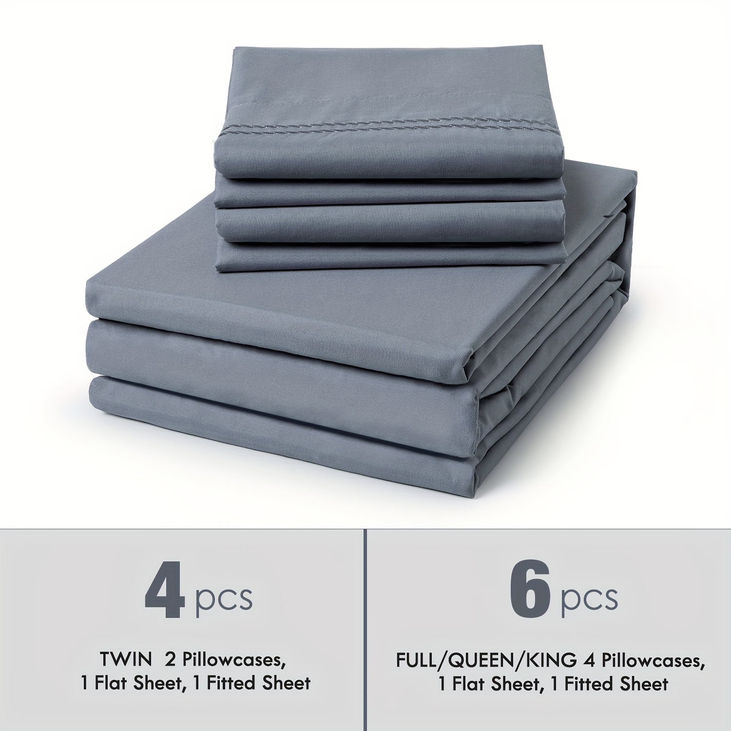 TEMU Ultra Soft Machine Washable Sheet Set - Clevahome 3/4/6pcs Cooling Queen Sheet Set Deep Pocket - & Fade Resistant Embroidered For Daily Use,
