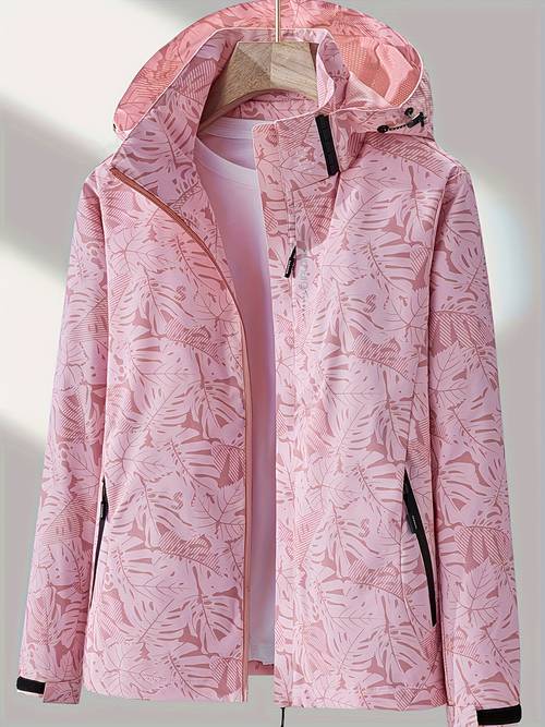 womens full zip front jacket lightweight outdoor coat stand collar non stretch fabric for hiking camping travel shell summer design hiking gear casual outerwear detachable hood