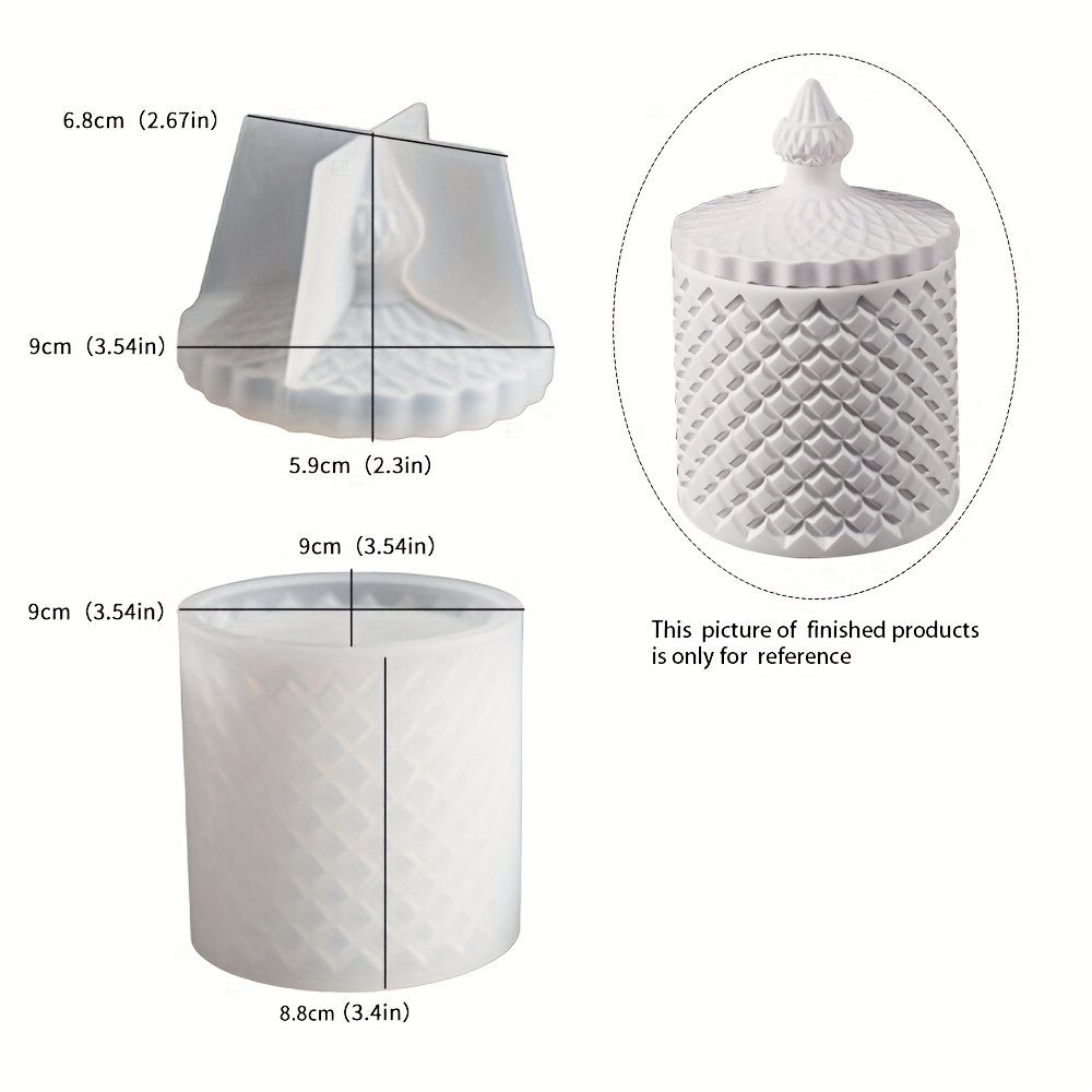 Image of 2pcs/set Silicone Jar Molds With Lid, Silicone Candle Holder Mold For Resin Plaster Cement Concrete Casting, Silicone Storage Box Mold For Art Crafts, Home Decor