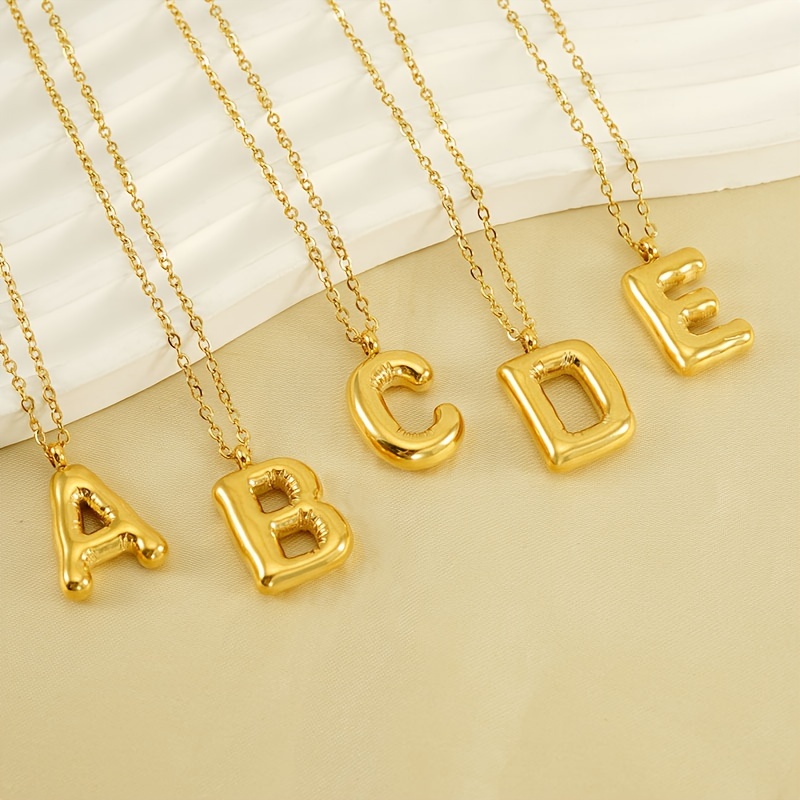 

26 A-z Alloy Pendant Necklace For Women, 18k Gold