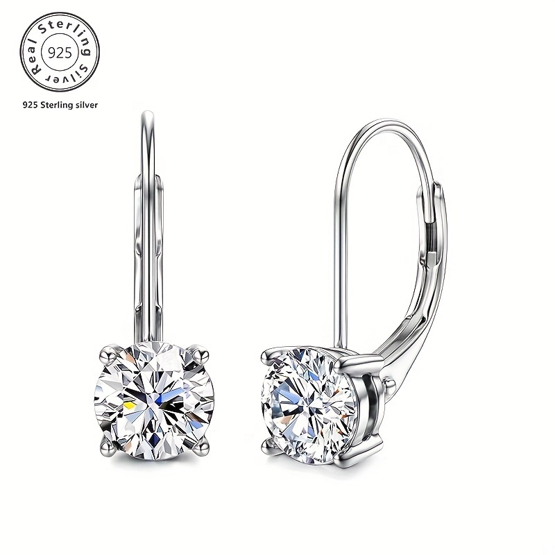 925 sterling   earrings moissanite leverback earrings 1 0ct 2 0ct     round cut lab   moissanite earrings weddings valentines day halloween anniversaries   holidays special occasions fine gift boxes Product details 1