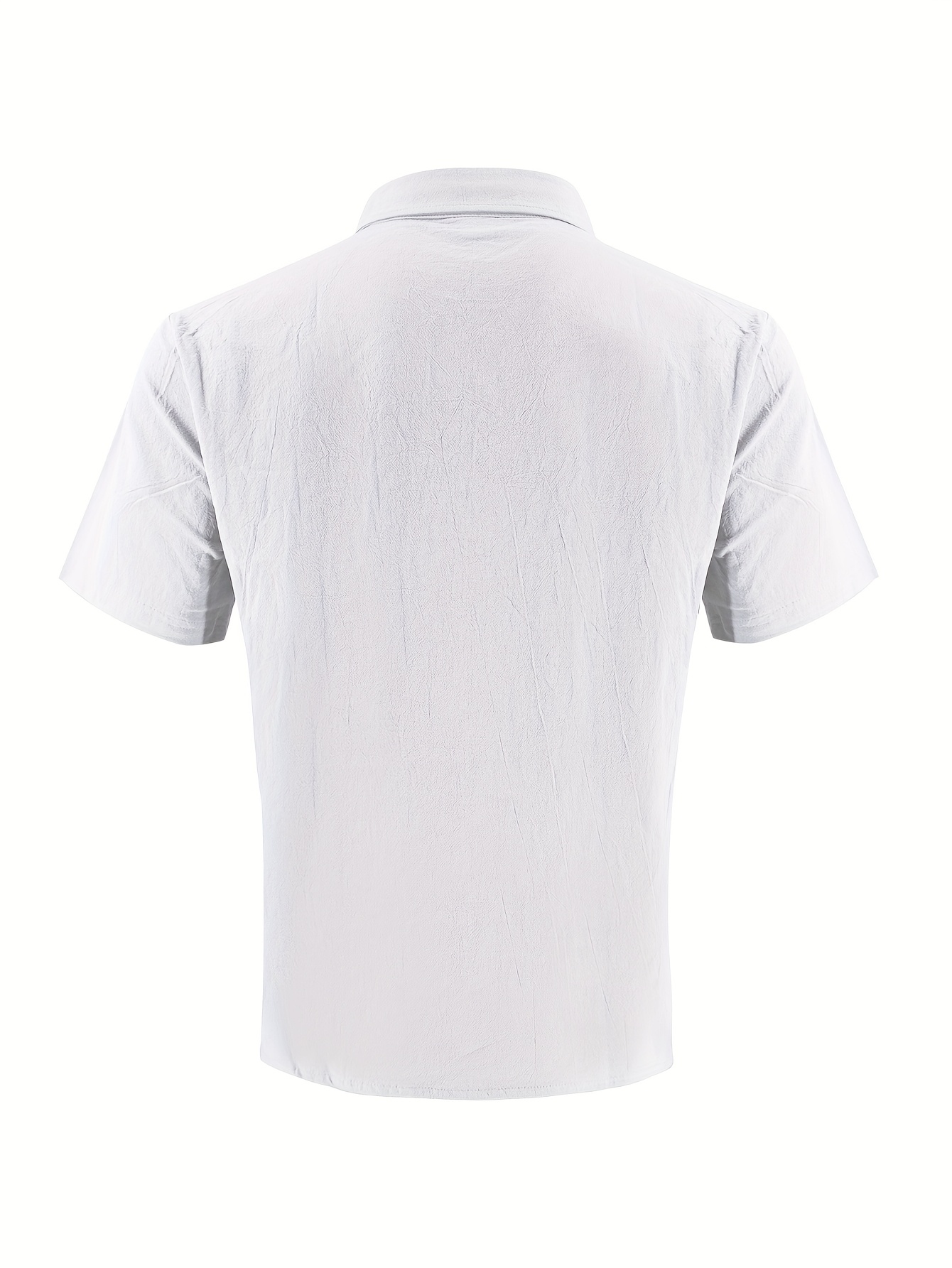 Men'S Summer Linen Casual Short Sleeve Shirt And Loose Beach Long Pants Set