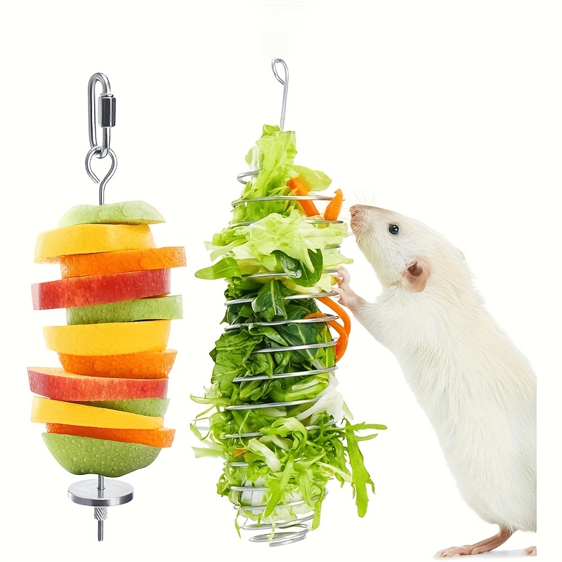 TEMU Ensemble de Jouets Riche (Comprend Deux Jouets) | Jouet Suspendu de de Fruits et Légumes pour Hamsters et Oiseaux, Distributeur de Puzzle à pour