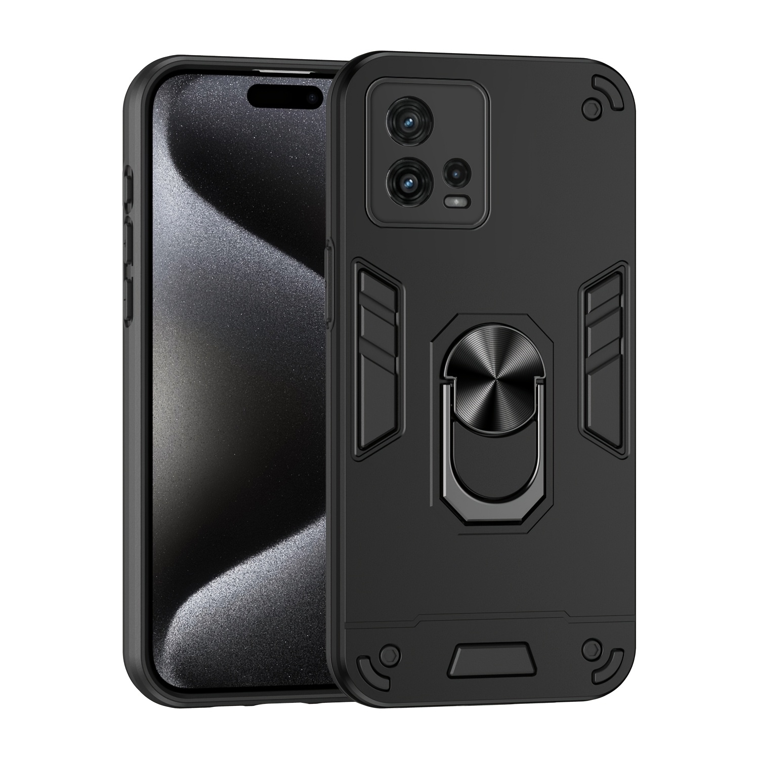 TEMU Funda para teléfono: compatible con Motorola G35/G55/G85/G34 5G/G45/G04/G24/E14/G04S2024/G84 5G/G73G72, protección de lente, anillo oculto,