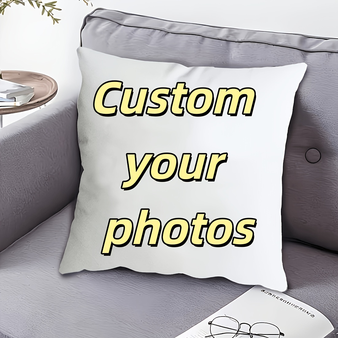 TEMU 1 Housse de coussin personnalisable avec photo, Housse de coussin photo haute , Convient pour animaux de