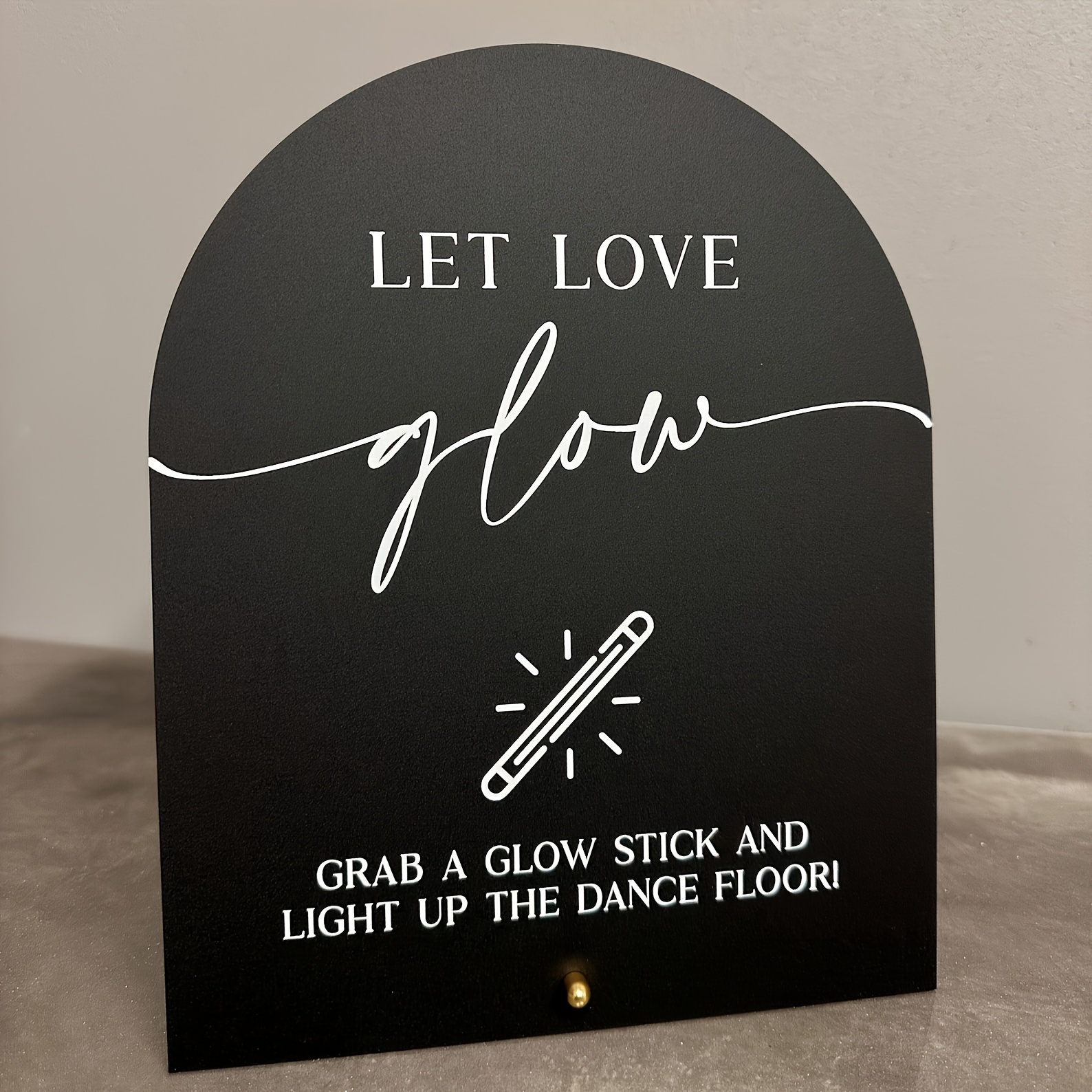 TEMU [2D Flat] Acrylschilder, die zum Leuchten bringen, Wedding Signs für Leuchtstäbe, Tanzfläche Leuchtstäbe Signs, Catch The Glow Stick Signs