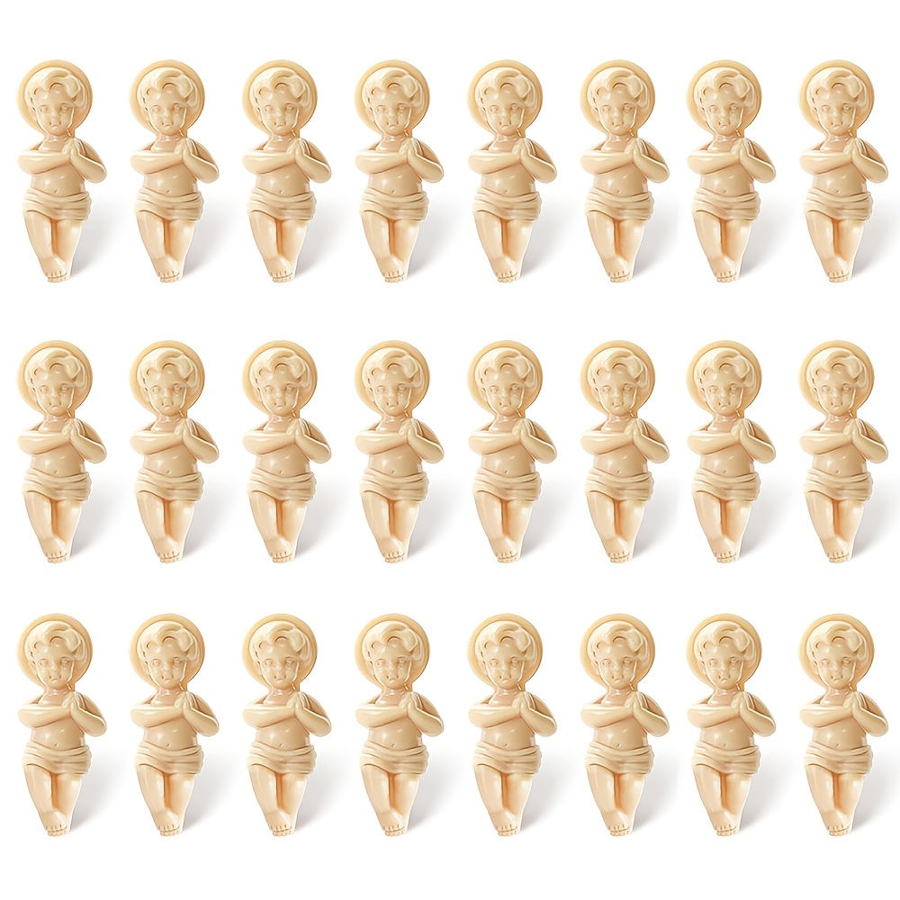 TEMU 24 pezzi Mini Statue Ornamenti in Plastica 1.5 Pollici Mini Scene di Festa Statuette Bomboniere Decorazioni per la Casa