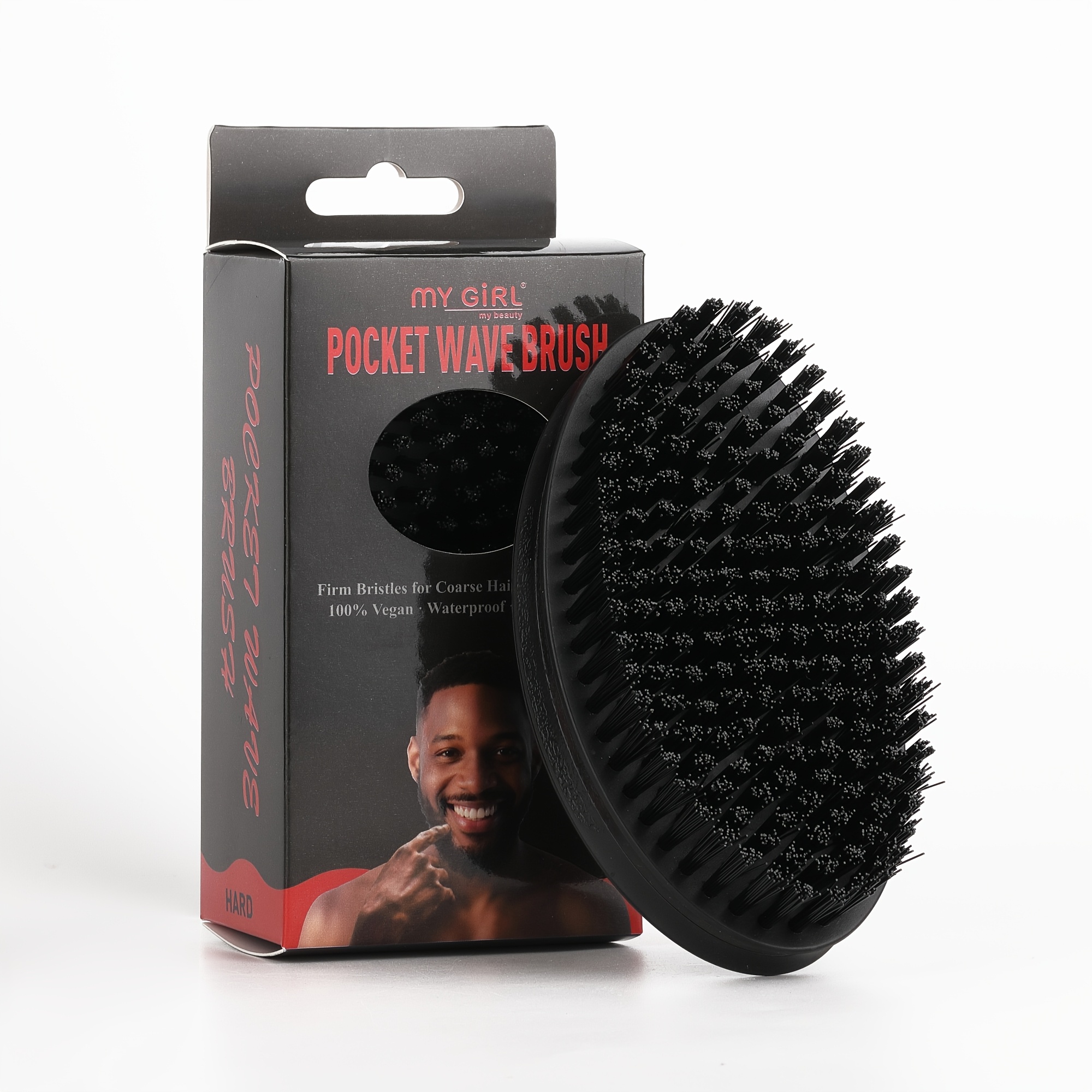 TEMU Men's Beard Grooming Brush Perfect For Normal Hair Types, Portable Grooming Comb For 360 Waves, Beard Brush, Hairdressing, Essential, Soft