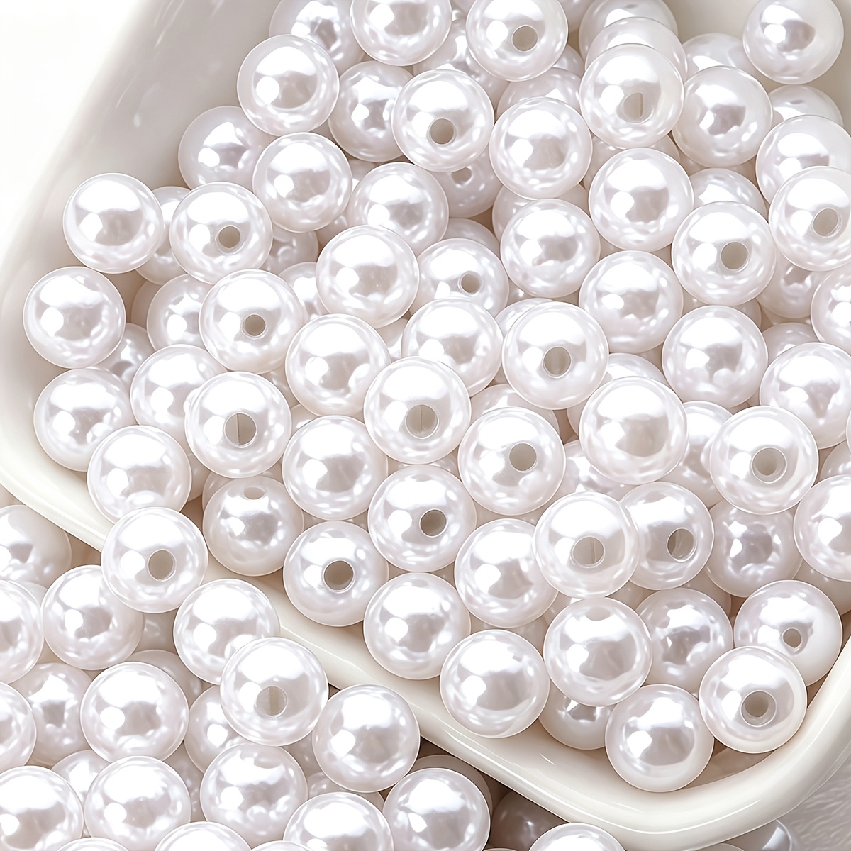 Image of 8mm 200pcs Red, Blue, And White Round Beads, Suitable For Making Bracelets, Necklaces, And More. Exquisite And