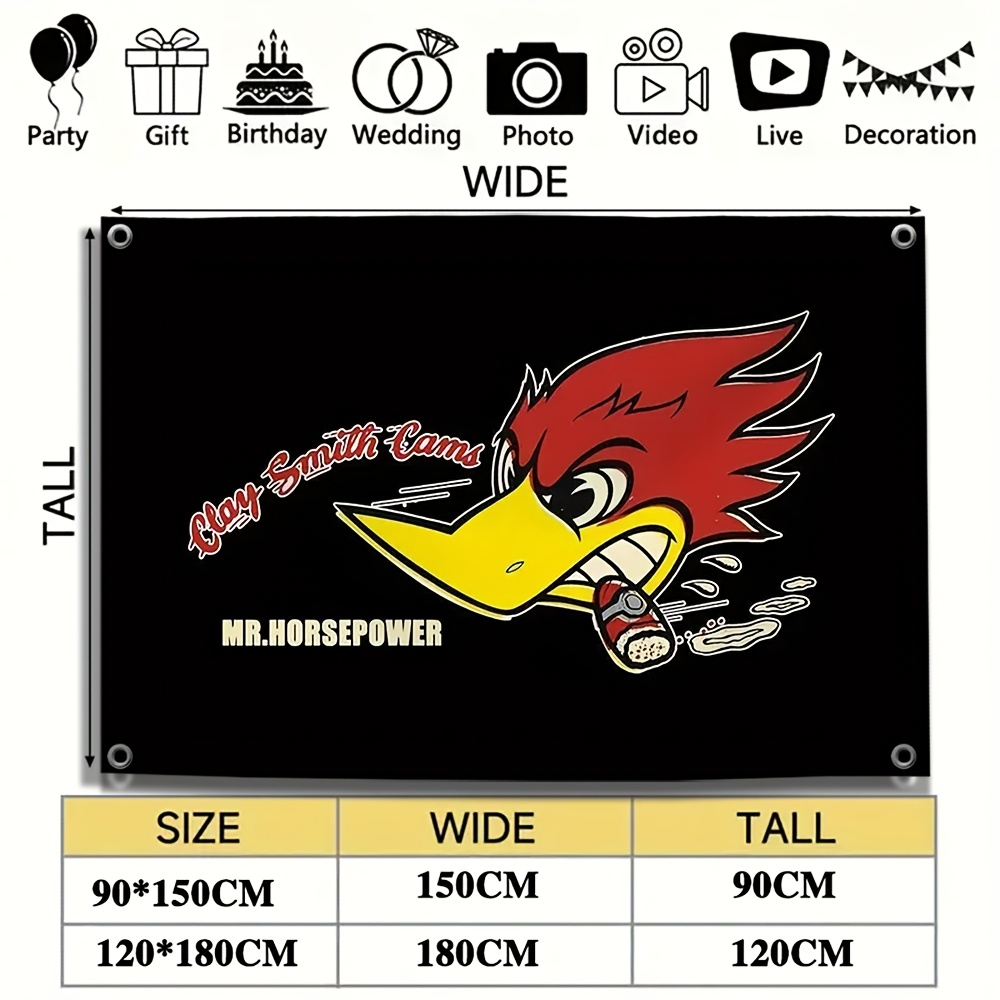 E-shop 2D-Flach, 2D-Flachebene, . M-Mr. Clay Rennwagen-Themen-Dekoflagge, strapazierfähige Garagen-Hängeflagge aus , 3x5/4x6 Fuß, kein erforderlich,
