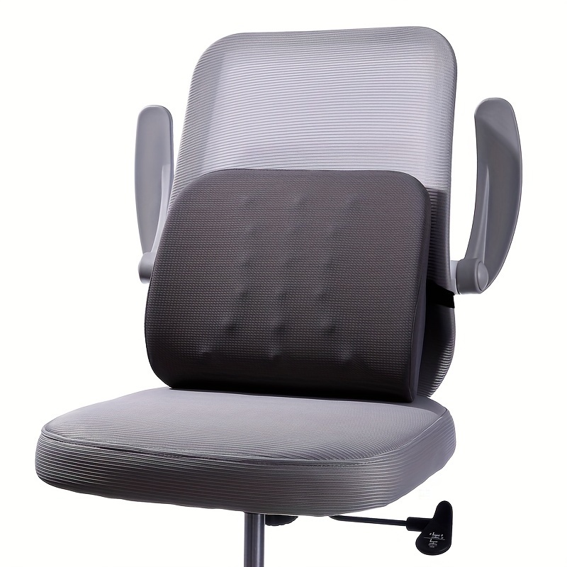 ergonomic memory foam lumbar support cushion for office chairs and car seats soft adjustable removable cover grey pink green black knit polyester fabric lightweight compressible   cushion Product details 2