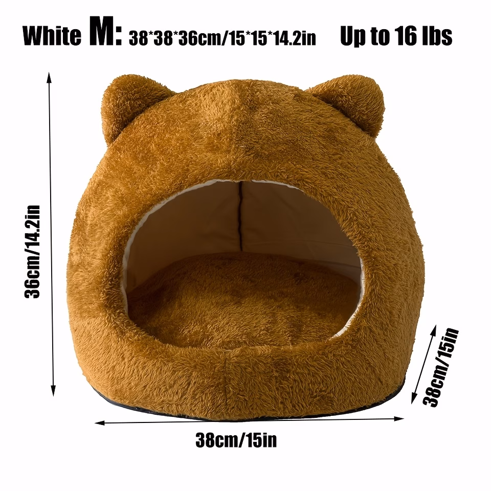 adorable owl shaped cat bed suitable for cats small dogs non slip base soft comfortable pet house with stylish indoor bed for kittens and puppies no cozy hideout for decor Product details 3