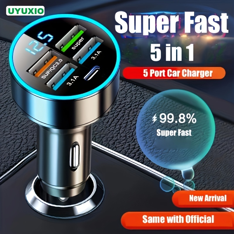 

Uyuxio 5 Port Usb C Type C Pd Super Fast Charging Adapter With Voltage Monitor For Oppo Vivo Samsung 15 14 Pro Max 13 12 11 Mini Xs