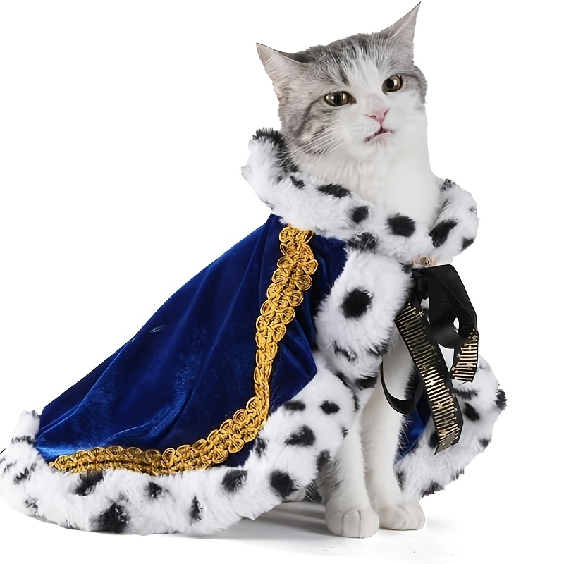 TEMU 1pc Pets Halloween Clothes Pet Cloak King Queen Family Puppy Cosplay Halloween Christmas Dogs Funny Costume