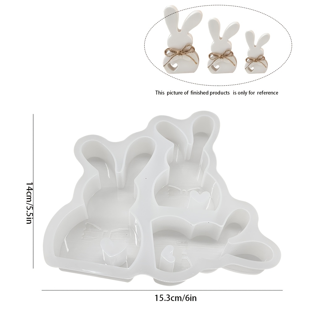 E-shop 3-in-1 Schiefohr-Hase Silikonform | Silikonform für Gips, Zement, Harzguss, Handwerk & Festliche Dekoration, Silikonmaterial