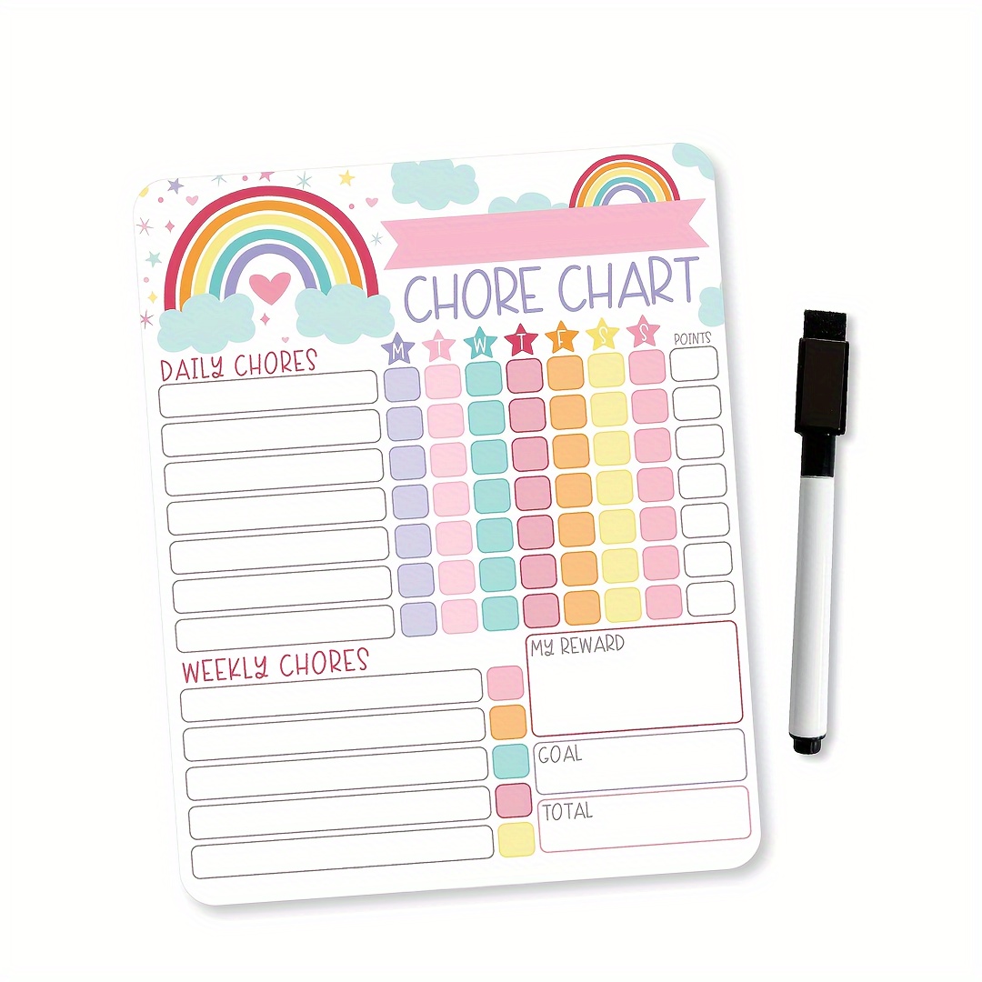 

Magnetic Chore Chart For Featuring Design, Tracking And Household Tasks.