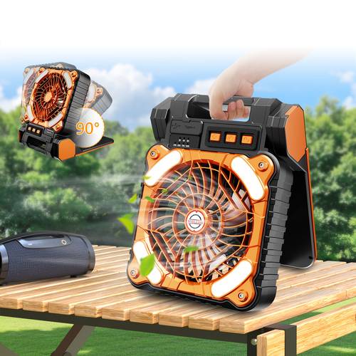 solar powered led camping fan portable dual use handheld tower fan with usb charging 18650 lithium battery ideal for camping fishing and camping accessorie