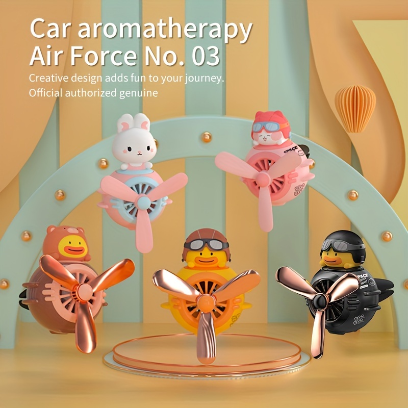 

Car Aromatherapy Air Force No. 03: Cute Cartoon Figurines For Car Vents - Includes 2 Unscented Pe Tablets And 2 Empty 5ml Bottles For Custom Scent